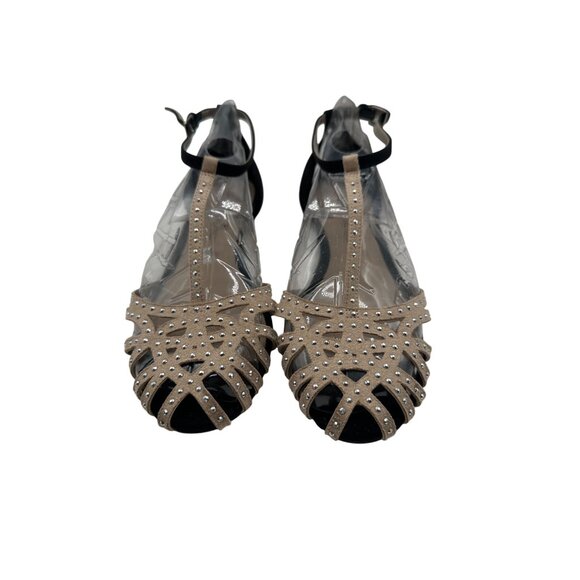 Montego Bay Size 6.5 Rhinestone Closed Toe Sandals Ankle Strap Black Heels - Picture 5 of 10